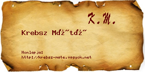 Krebsz Máté névjegykártya